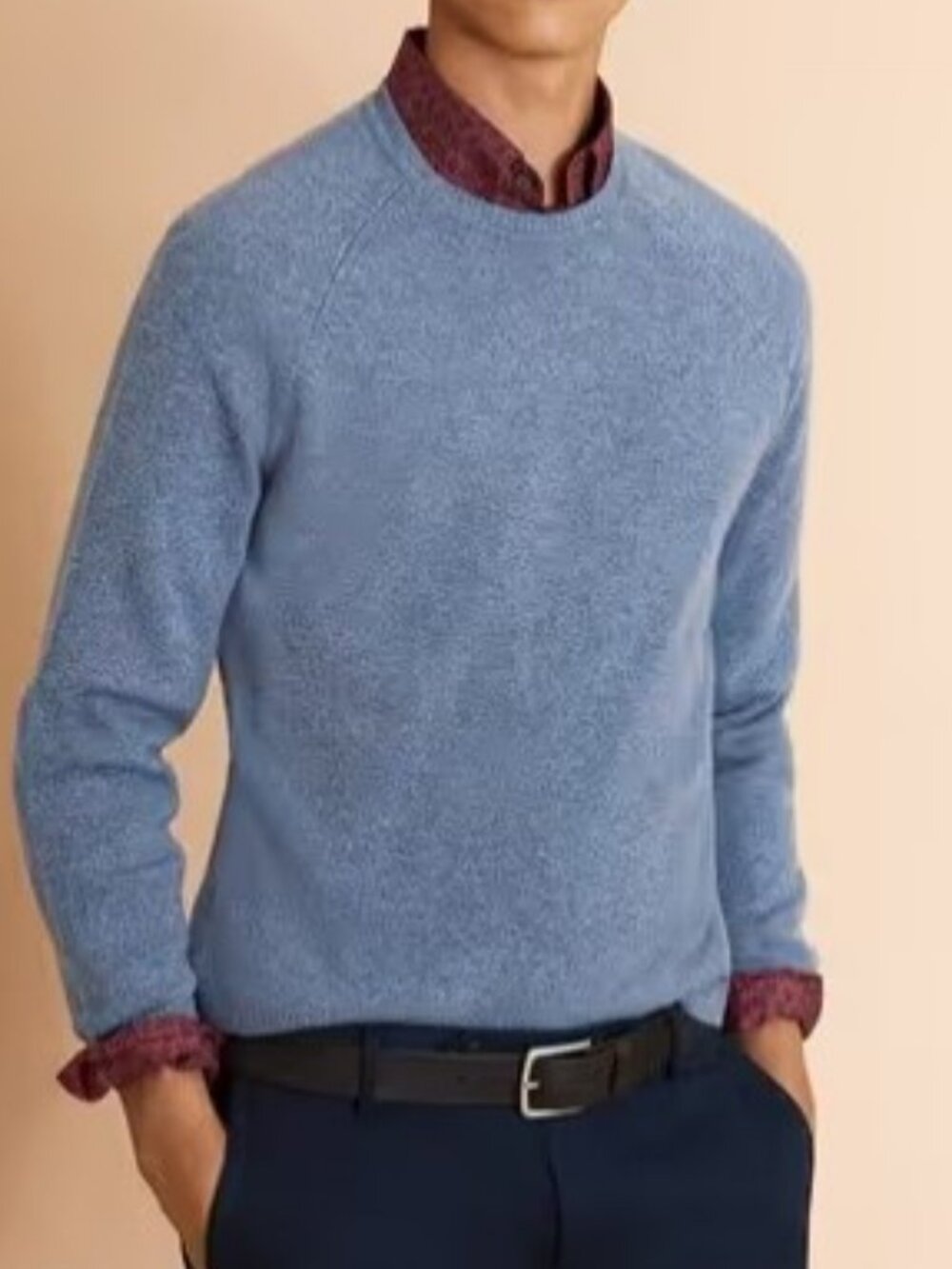 Brooks Brothers lambswool crewneck pullover sweater blue men's size M